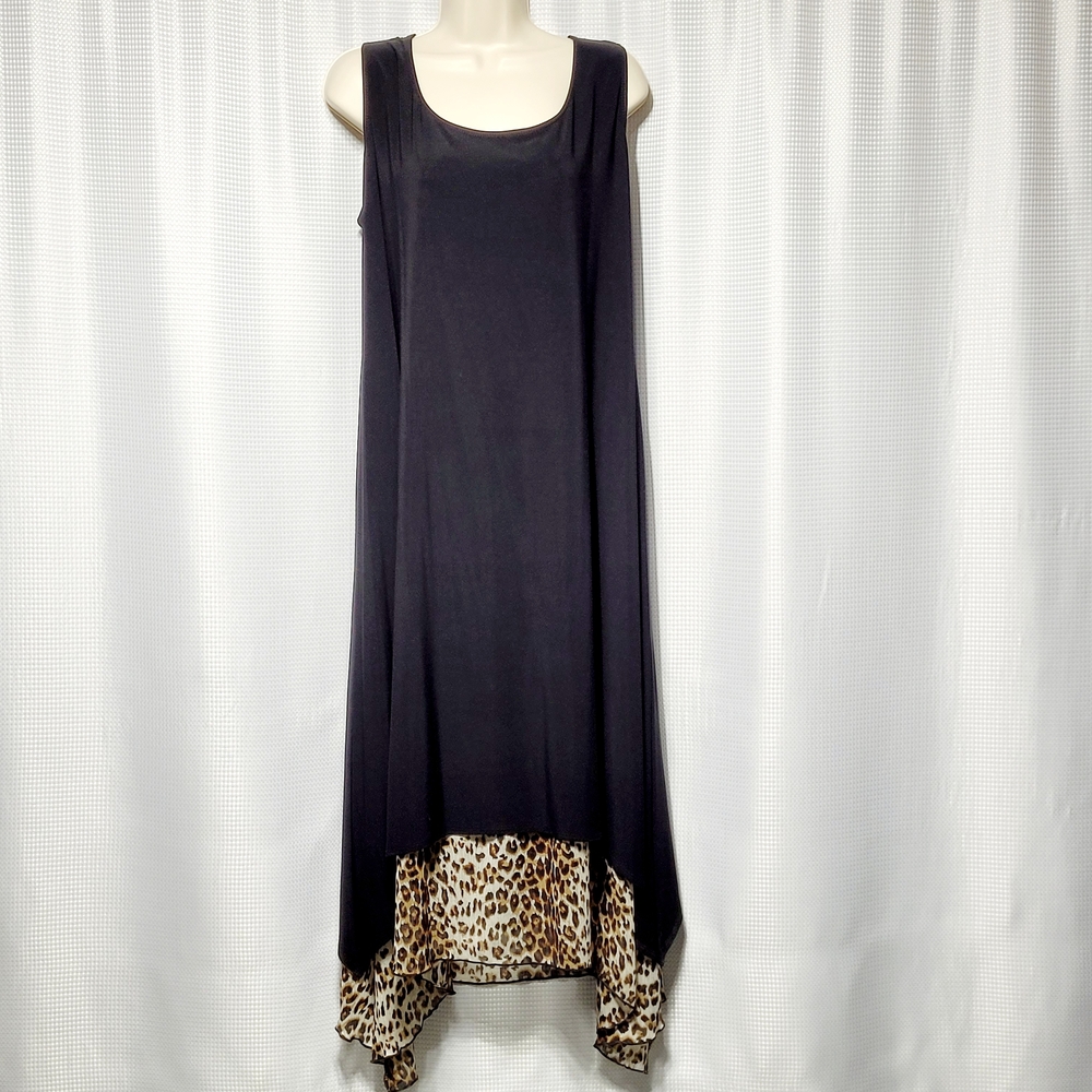 Anthony Originals Chic Maxi Dress & Leopard SharkBite Hemline Women's (XLP)